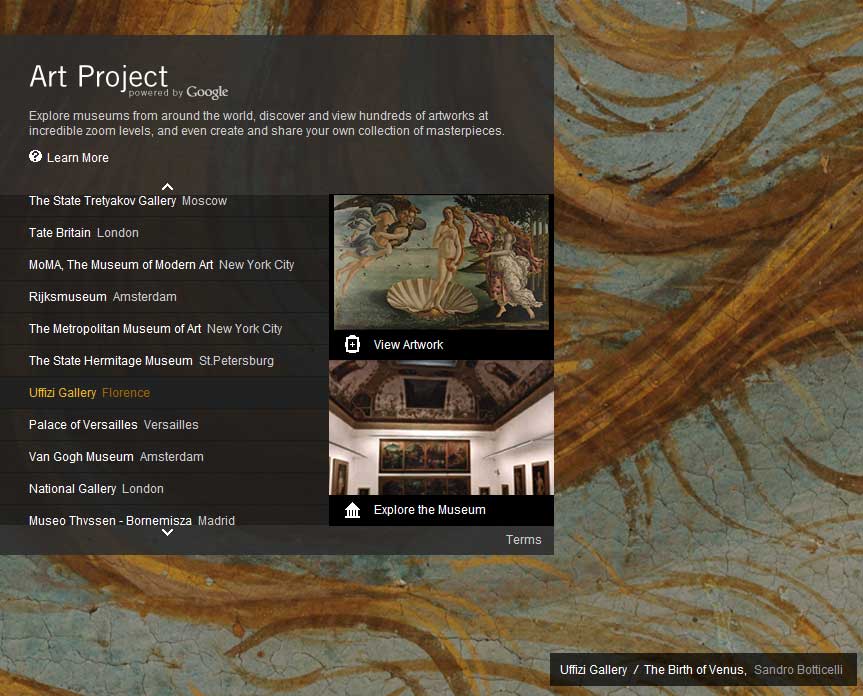 Google Art Project Home Page