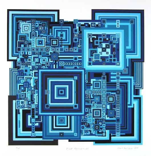 Blue Recursive 13x19 print