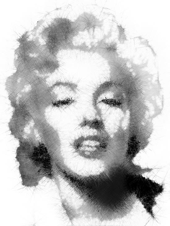 particle Drawing project  - marilyn monroe sketch